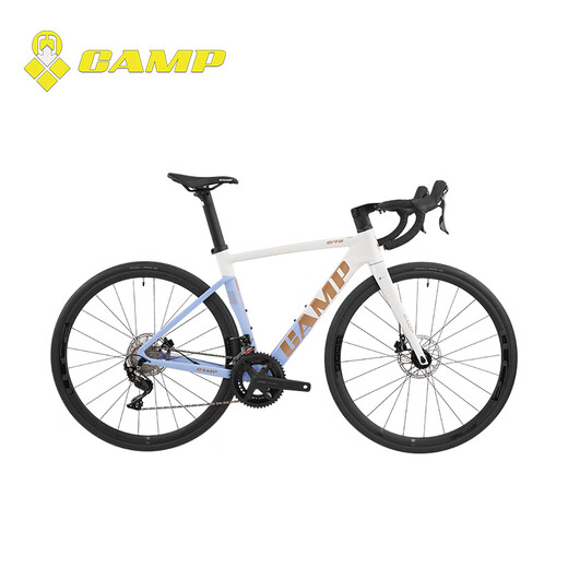 Camp (Camp) SR3 Disc Brems -Version Fahrrad Carbonfasergabel Leichtes Aluminiumlegierung Sport Shuntai Integriertes Ölscheiben -Straßenrad Weiß und Blau 22 Geschwindigkeit 460 Yards 700c