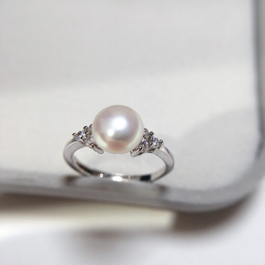 High-quality seawater pearl ring Zhuji 5A grade high-gloss freshwater 18K gold-filled opening adjustable fish tail silver opening adjustable