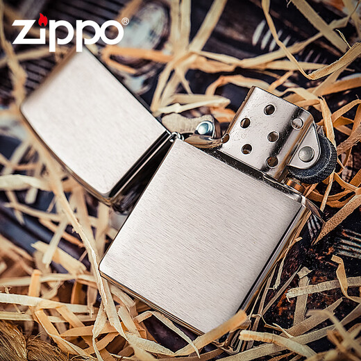ZIPPO美国原装ZIPPO打火机正版拉丝专柜简约版200标志煤油打火机 200光板【新机无油】TC9901QT