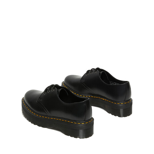 Martin (Dr.Martens) 1461 Quad Damen Herbst- und Winterschwamm Kuchen Pendeln Hochglänzende schwarze dicke Lederschuhe Single Schuhe Schwarz 37