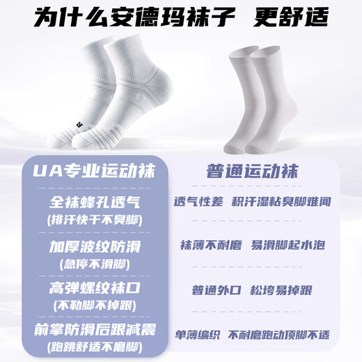 
Under Armour Socks Summer [3 pairs] Basketball Badminton Sports Socks Men and Women Running Mid-Card Thin Anti-odor Towel Short Cotton Socks