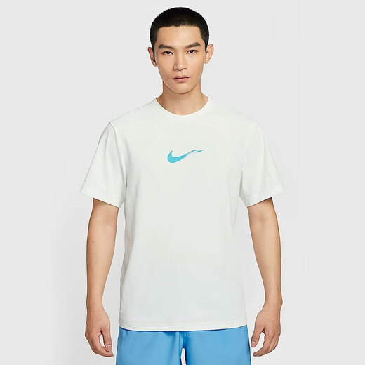 Nike (Nike) Camiseta de manga corta hombres 2025 Summer New Sportswear Sportswear, cómodo, sin aliento, una camisa de media manga de cuello transpirable, Top informal HV4882-121 Mountain White L