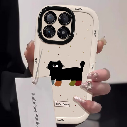 霖䄸衍适用华为mate70pro手机壳2024新款mate70保护套mate70pro+液态硅胶mata泼墨猫咪mt后壳十m70新品me 泡芙壳【局部光油手环】-古董白-NM12809清新 华为 Ma