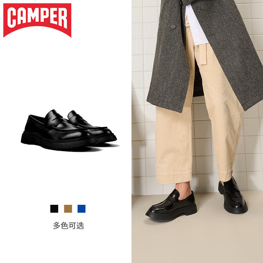 看步（CAMPER）Walden新款男鞋多色复古乐福鞋增高商务通勤户外软底休闲皮鞋 黑色019 42 宽脚/高脚背建议拍偏大一码