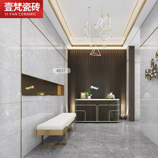 奶油白广东通体大理石卫生间瓷砖400x800墙砖亮光内墙厨房厕所 4840 400x800mm