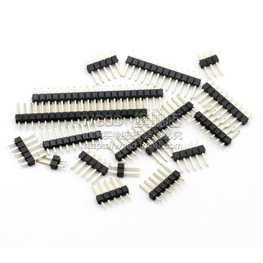 Dafurui single row pin double row pin copper spacing 2.54MM1*2/3/4/5/6/7/8/10/12/20/30P gold-plated plug 1*10P straight pin ordinary (20 pieces)