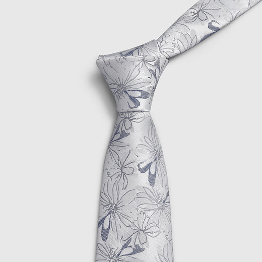 Jinlilai men's German imported fabric light gray pattern flower banquet casual versatile tie men 18 light gray