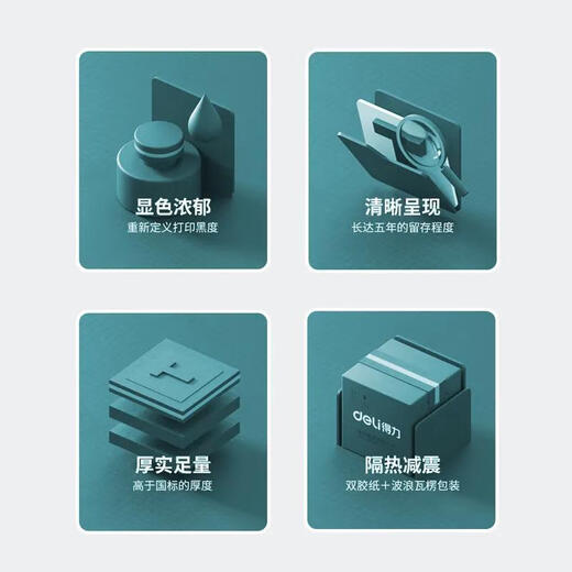 Deli (Delikatessen) 80*80 mm universelles Thermo-Kassierpapier für die Kasse im Restaurant und die spezielle Rechnungsstellung zum Mitnehmen 11730 Typ 80*80 (30 Rollen)