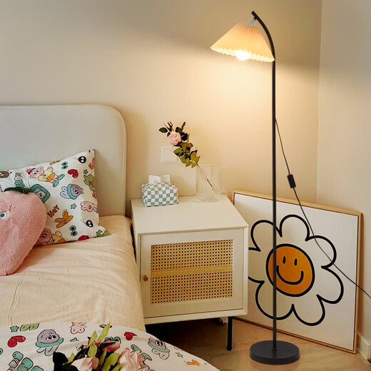 大观园百褶落地灯led后现代创意客厅灯温馨氛围卧室床头灯广东中山灯具 1396-三色变光-5W