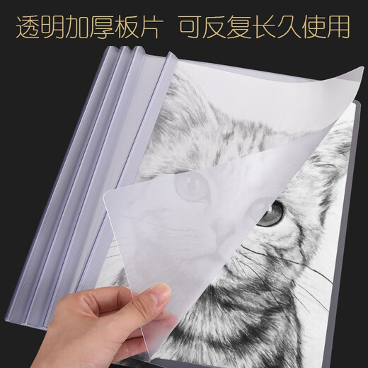 虎罗罗30个创易拉杆夹a4抽杆夹办公加厚磨砂透明文件夹a3书皮夹子学生用试卷资料夹演讲稿论文面试插页简 20个A4玫红/CY1421-16C 糖果色