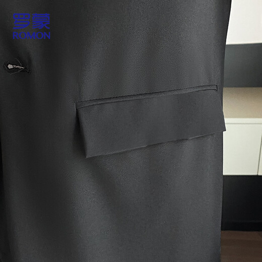 ROMON casual suit men's commuting suit easy to care versatile jacket loose professional formal wear ZHK13 black 3XL