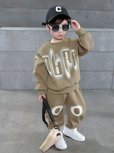 G. DUCKKIDS男童春秋款卫衣套装儿童春装宝宝洋气帅气春季长款衣服运动两件套 紫色春秋两件套 12048斤内120厘米以下 均码