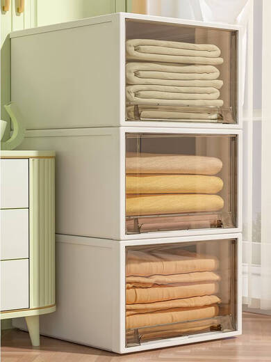 Yonghuan Schublade Aufbewahrungsbox Kunststoff Haushalt transparent Aufbewahrung Tidy Box Kleiderschrank Kleidung Aufbewahrungsartifaktschubladen -Exportmodell 3523 Tiefe 47 Breite 35 Höhe 23 cm vier Elfenbein Weiß