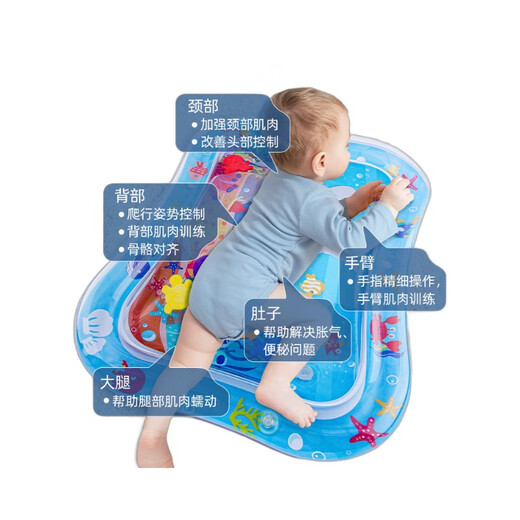 凉凉熊拍拍水垫婴儿宝宝爬爬水垫玩具大号夏季儿童学爬行水垫加厚 升级加厚100*100cm[送打气筒+修