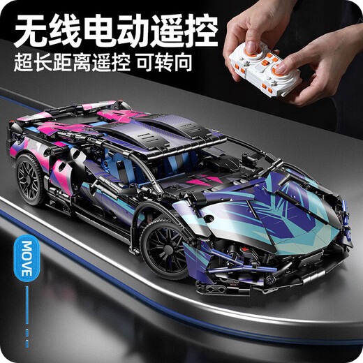LEGO bricks Cyberpunk 911 Rambo Star Gini Sports Car Children's Toy Remote Control Car Model Gift Cyber Star Rambo-Static Version 1314 Particles