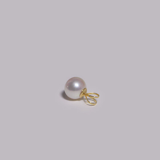 Fat Donglai same style pearl pendant single natural fresh water 6-7mm perfect round 18K gold rabbit ear single pendant 6.5-7mm