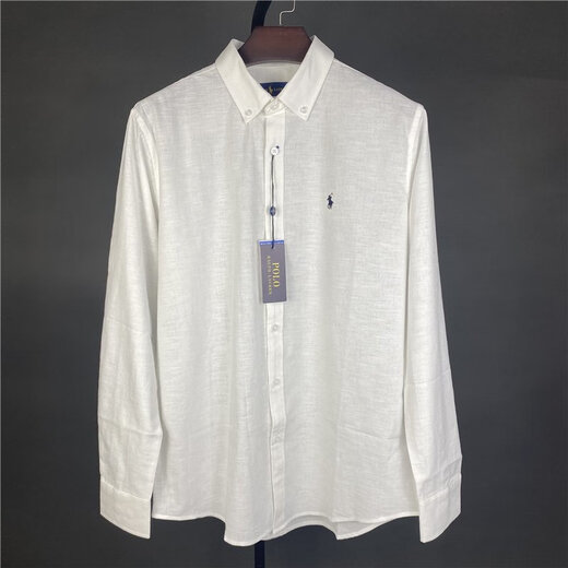 Lauren Ralph Lauren Lalph Pony Mark Ehepaar Sticked Line Long Sleeve Shirt Herren -Sonnenschutzhemd Frühling und Herbst Top White (Hemd) L -105-125