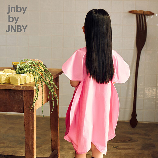 jnby by JNBY江南布衣童装全棉府绸短袖连衣裙花瓣造型夏女童儿童1O5G12170 620/樱花粉 150 cm