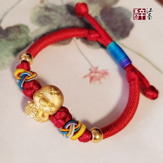 Zuijiangnan Gold Pure Gold Snake Zodiac Baby Bracelet Year of the Snake Baby Bracelet Newborn Full Moon Gold Jewelry Hundred Days Child Gift Jewelry Pure Gold About 1.45g, Snake Zodiac Baby Bracelet