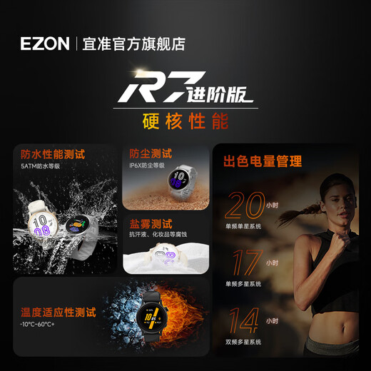 Yijun Marathon GPS heart rate watch professional competitive dual-band all-constellation sports running watch advanced version R7 Platinum