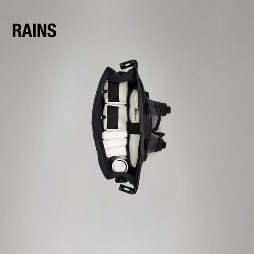 Rains预售 潮流卷边背包通勤骑行双肩包/14320【优惠价】 黑色
