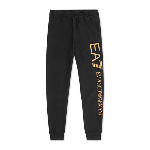 Armani (Emporio Armani) EA7 men's pants 2025 new classic micro-label casual print lightweight breathable comfortable sports pants leggings black gold S