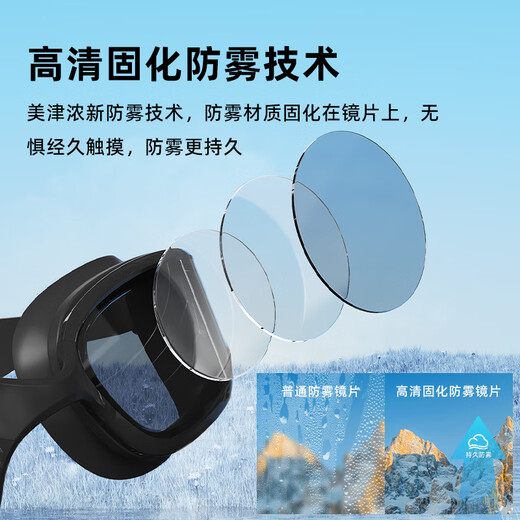 Mizuno (MIZUNO) swimming goggles men's adult swimming goggles myopia professional anti-fog high-definition waterproof women's large-frame swimming goggles 50 black