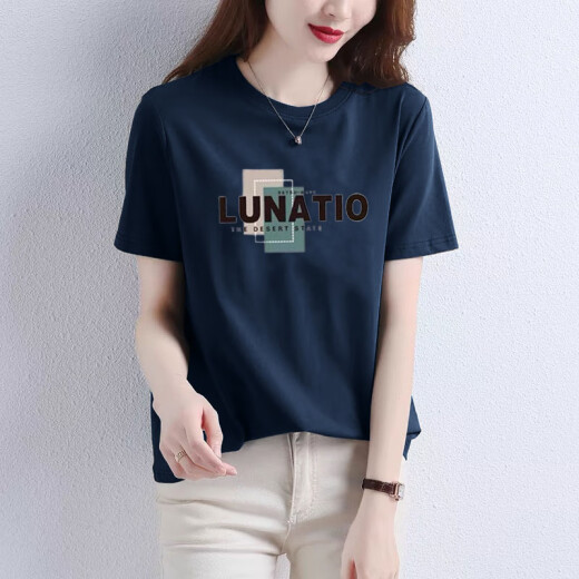 Pure Yishion 2025 Summer Nuevo Camiseta de algodón corto de algodón puro para mujeres con gran tamaño europeo de alta gama ¿Slimmming de longitud media de longitud mediana 1048# White [algodón puro] s [recomendado 80-100Jin [Jin iguala 0.5 kg]]]