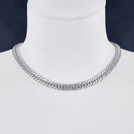 Platinum necklace men's pt950 platinum necklace men's platinum flat chain Xiping chain Cuban necklace not invoiced 60cm gram weight 45.73g