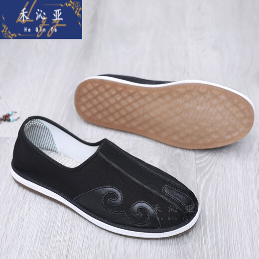 Heqinya Old Beijing Clade Shoes Pure Marder-Thound Spearing Sprinkler Shouse для мужского ханфу ретро традиционная облачная головка Удобно водить папу обувь 13660 черные 40