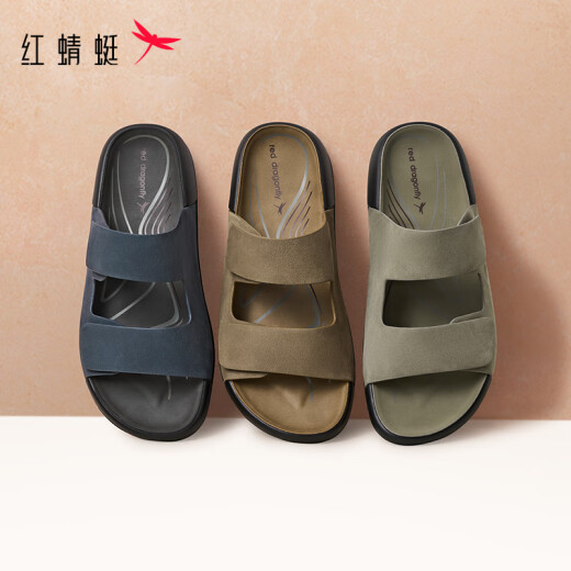 Rote Libelle Flip Flops Männer 2025 Sommer Birken Pantoffeln weiche alleinige Außenhaut Sandalen WTT25052 Khaki 42