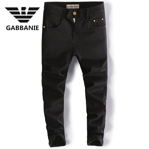 
Armani 2025 new high-end pure black jeans men's spring and autumn new Korean style trendy brand slim-fitting small-foot pants men pure white AMN690 four-season model 28 2 feet 1 waist