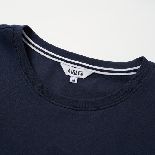 AIGLE Ai Gao Short Sleeve T-shirt Spring and Summer Classic Outdoor Leisure Fashion Simple Round Neck Pull-Outlet Pure Cotton Women Empire Dark Blue AV755 S (160/84A)