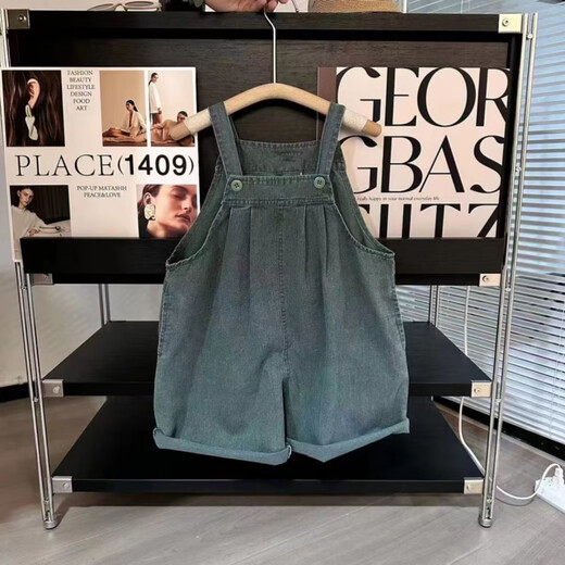 G.Duckkids kleine gelbe Ente Kinder Denim Overalls Jungen Shorts Baby Mädchen Weste Anzug Sommer Lose koreanische Version Kinder 20 Schwarze Weste + Overalls 110 cm Empfohlene Höhe 100-110 cm