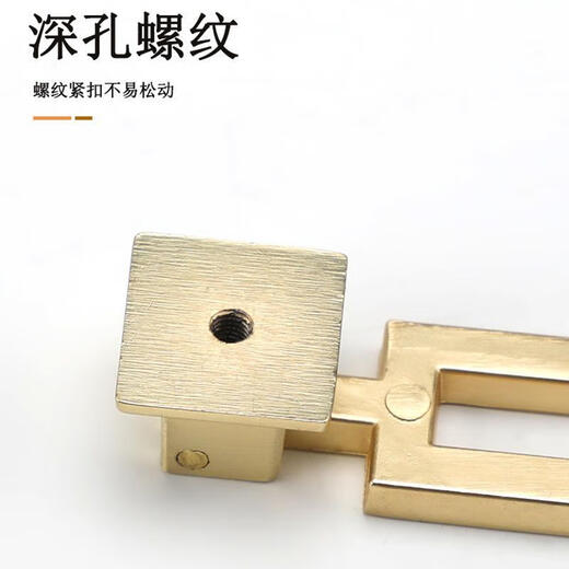 DUTRIEUX店铺新中式金拉丝北欧轻奢橱柜衣柜门仿铜单孔拉环家具抽屉圆 贝壳3527铜拉丝-64孔距