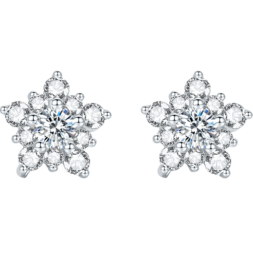 Saturday Lucky Star Earrings Women's S925 Silver Earrings for Girlfriend's Birthday Gift J0912821 Pair