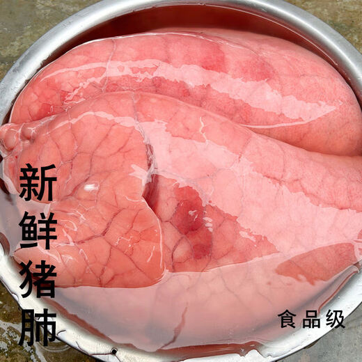 Fresh pig lungs, fresh ingredients, commercial pig offal, farmhouse free-range native pig pig lungs for hot pot, 2 pairs of high-quality food-grade pig lungs with tubes