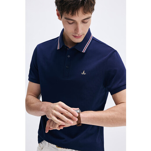 Navigare Italian small sailboat men's quick drying antibacterial cool feeling commuter short-sleeved POLO shirt 1325525564 Blue XL