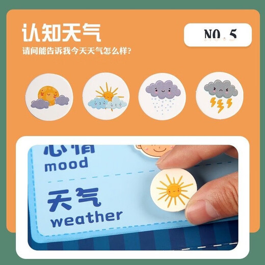 
Montessori Calendar Clock Children's Weather Week Paste Cards Knowing Watches and Time Wall Toys Women Fun Operations Wall Pictures Chinese Style