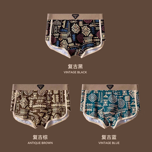 FitonTon Men's Underwear Men's Pure Cotton 10A Antibacterial Crotch Boys Underwear Loose Boxer Shorts Boxer Briefs 3 Pairs 3XL