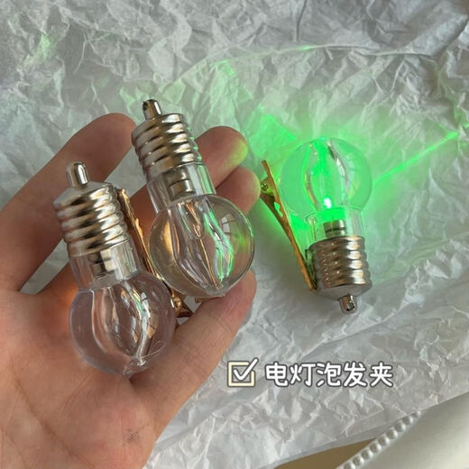 Oein fun and funny hairpins light up light bulb hairpins for women funny simulation flash bangs duck bill one-word clip decoration a pair of light bulb hairpins