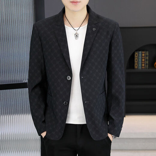 Lilang Men's Clothing 2025 Spring and Autumn New Men's Blazer Business Top Top Traje delgado Tendencia 898 Blue Grey XL
