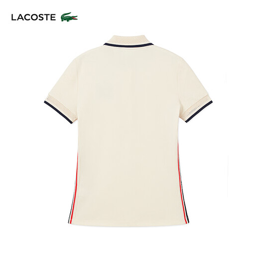 Lacoste French Crocodile Женская одежда 25 летняя французская академическая академия. Унаследованное вышитое щитовое покрытие Polo рубашка PF9660 XFJ/Cream White M 38