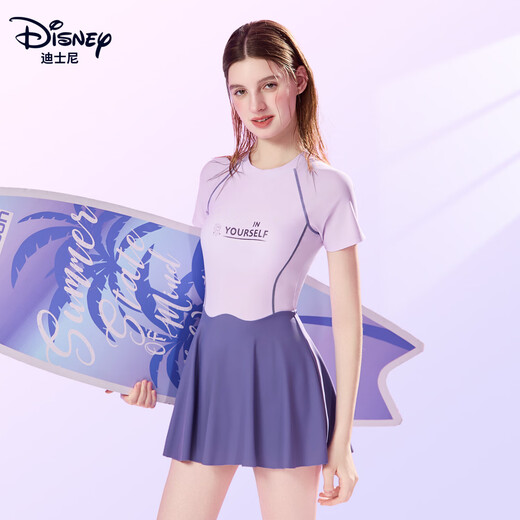 
Disney women's swimsuit professional student dress hot spring quick-drying slimming sun protection swimsuit D15125 caramel ripples L