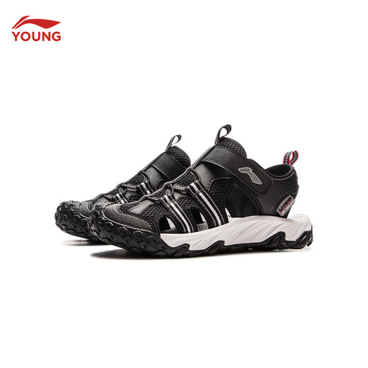 Li Ning children's shoes, children's sports sandals, men's and women's summer shock-absorbing rebound outdoor sports and leisure shoes YKUV014 black-7 32