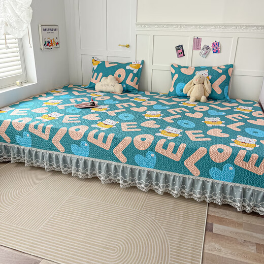 
Yalu tatami bed cover new pure cotton all-season universal rural large kang cover special anti-slip cotton sheet bed skirt K687 (2 meters + sag 40 cm)*3.8 meters
