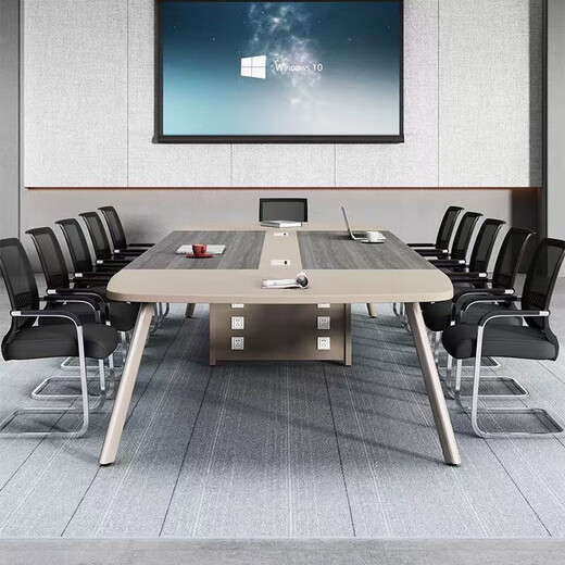 Conference table long table simple modern office negotiation training table large and small conference room table and chair combination 1.8*0.9 meter conference table