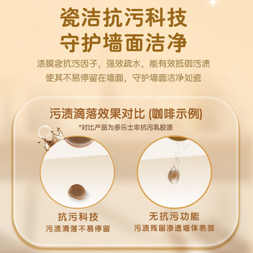 多乐士（Dulux）劲护竹炭瓷洁抗菌五合一A8145耐擦洗抗污科技内墙面漆18L【白漆】