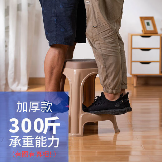 OUOETY禧墨坊加厚塑料凳子家用板凳高凳时尚简约客厅餐桌塑胶椅经济型胶 小号带盖子粉色-高23CM9928 1个装
