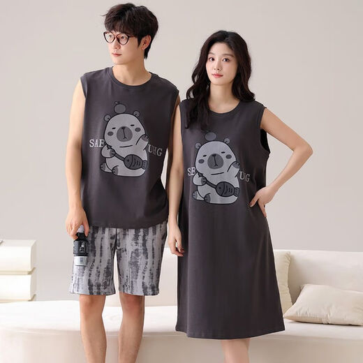 荣西图（RONGXITU）睡衣夏季短袖卡通可爱家居服套装显瘦 829 170 女M